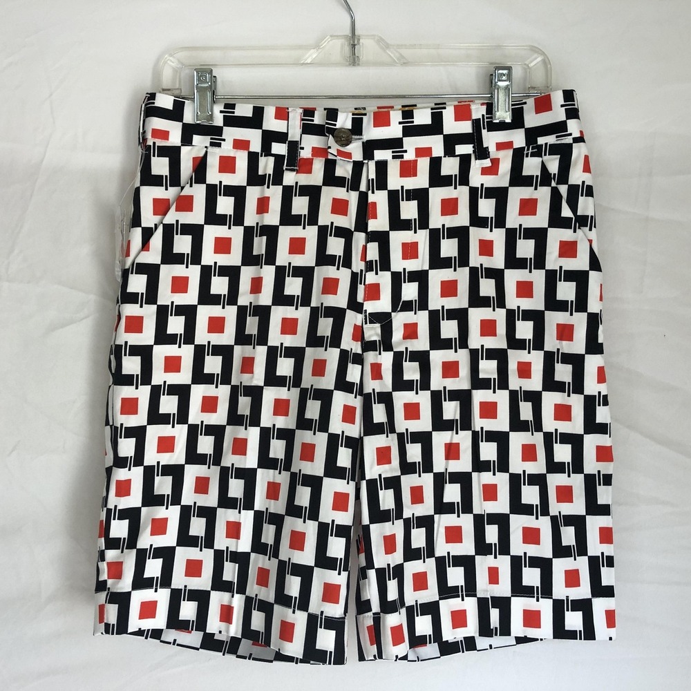 Loudmouth Shorts Mens 34 Multicolor Geometric Microfiber 11 Inseam Golf